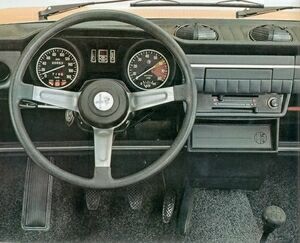 The dashboard of the Alfasud L.